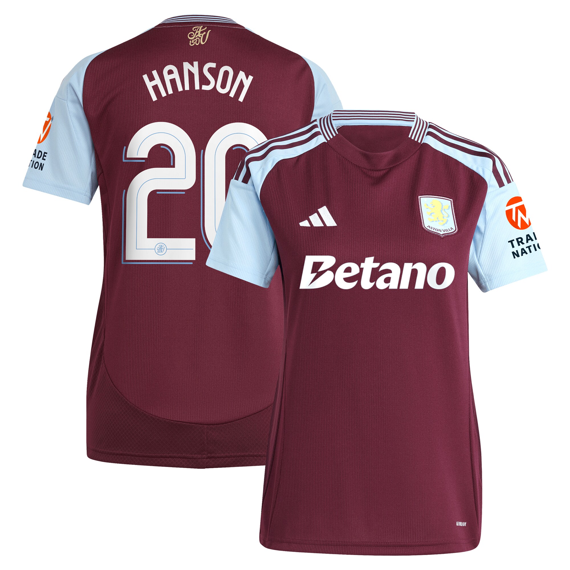 aston villa adidas home shirt 2024-25 – womens with hanson 20 cup printing Collection - Official Aston Villa Shirts & Jerseys