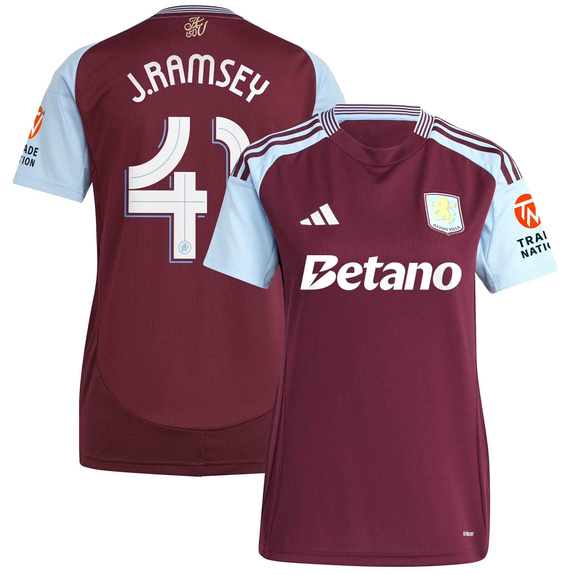 aston villa adidas home shirt 2024-25 – womens with j. ramsey 41 cup printing Collection - Official Aston Villa Shirts & Jerseys