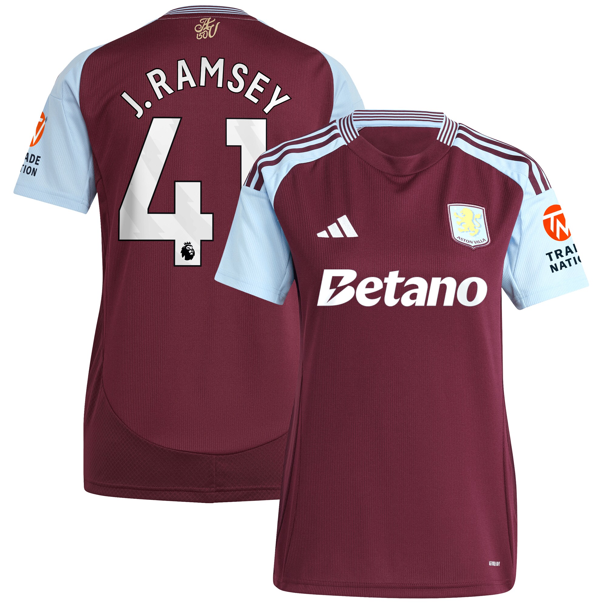aston villa adidas home shirt 2024-25 – womens with j. ramsey 41 printing Collection - Official Aston Villa Shirts & Jerseys