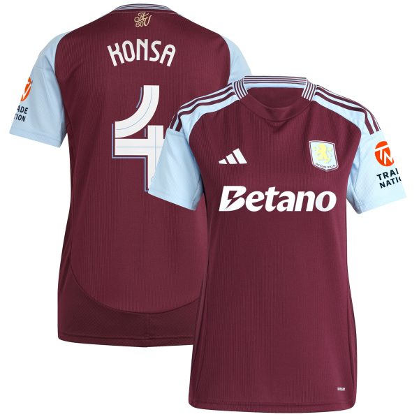 aston villa adidas home shirt 2024-25 – womens with konsa 4 cup printing Collection - Official Aston Villa Shirts & Jerseys