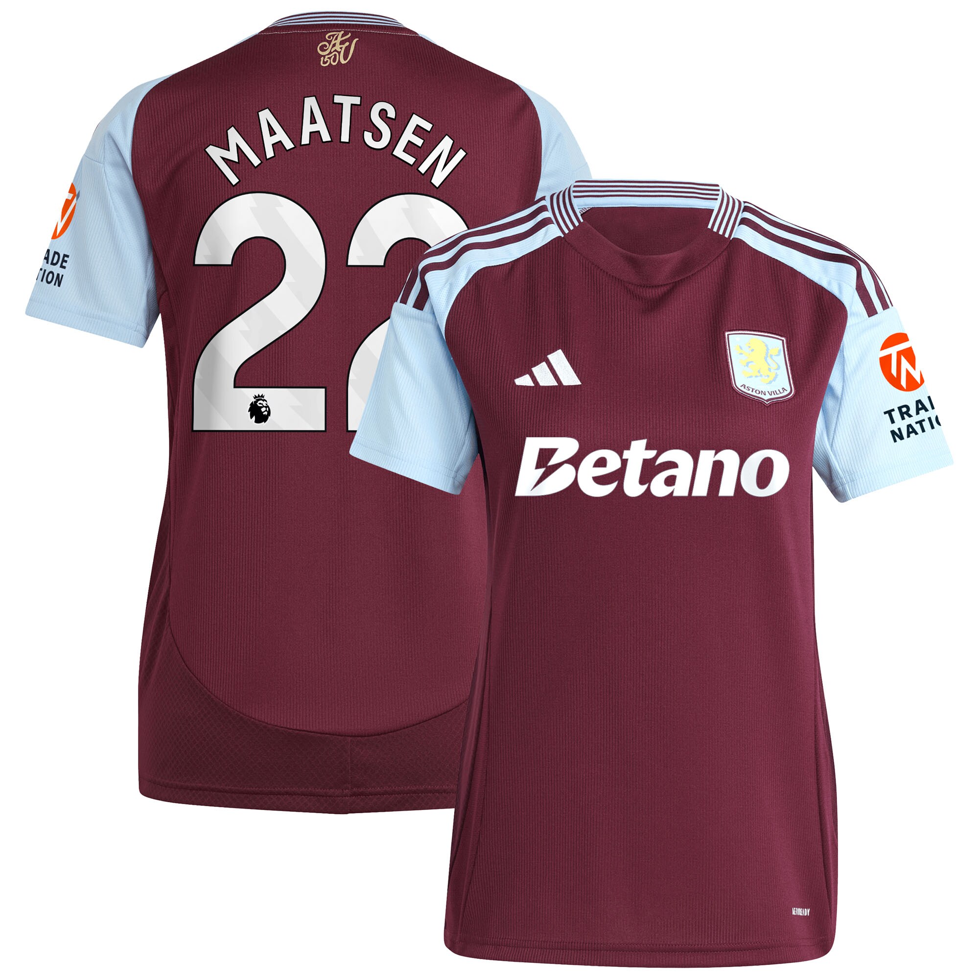 aston villa adidas home shirt 2024-25 – womens with maatsen 22 printing Collection - Official Aston Villa Shirts & Jerseys