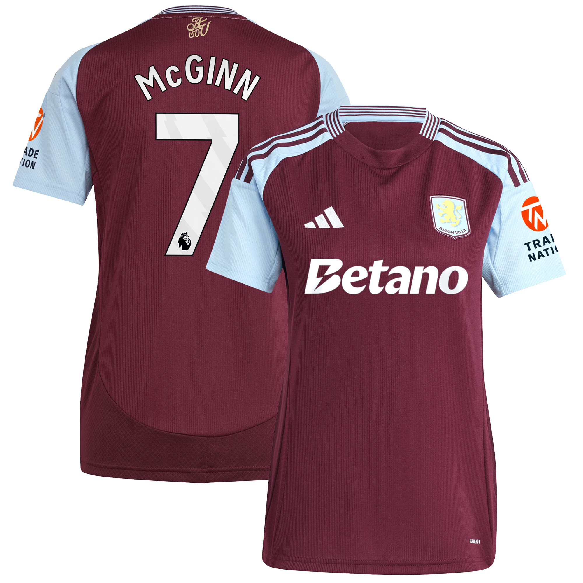 aston villa adidas home shirt 2024-25 – womens with mcginn 7 printing Collection - Official Aston Villa Shirts & Jerseys