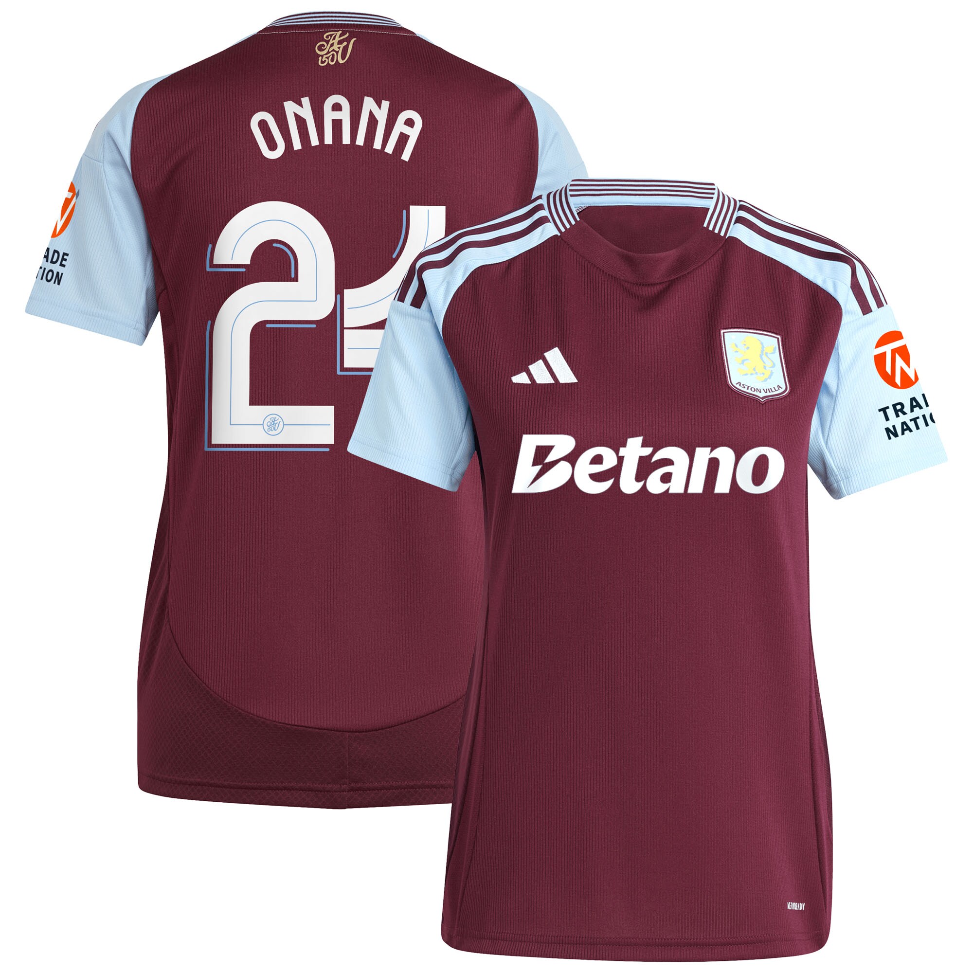 aston villa adidas home shirt 2024-25 – womens with onana 24 cup printing Collection - Official Aston Villa Shirts & Jerseys