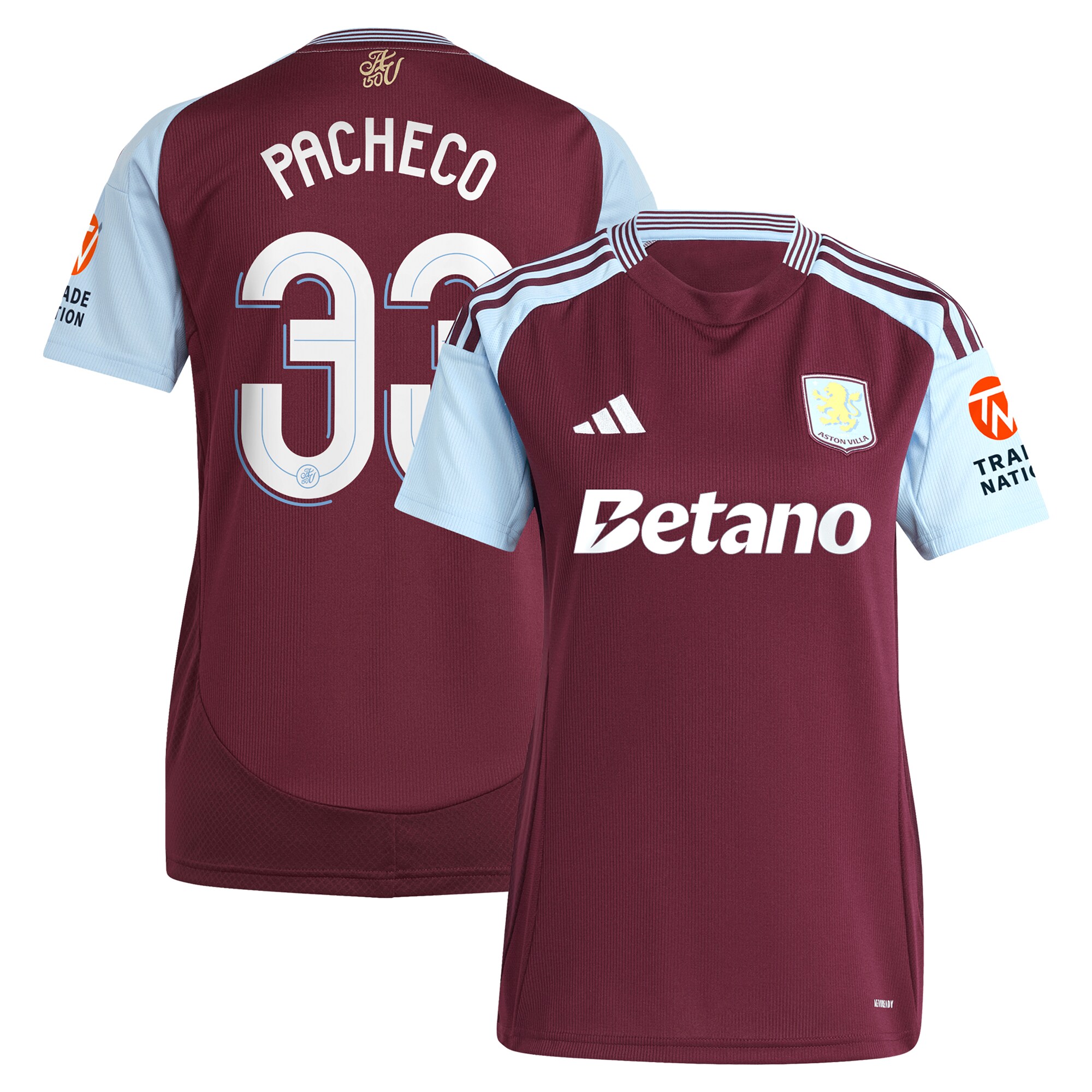 aston villa adidas home shirt 2024-25 – womens with pacheco 33 cup printing Collection - Official Aston Villa Shirts & Jerseys
