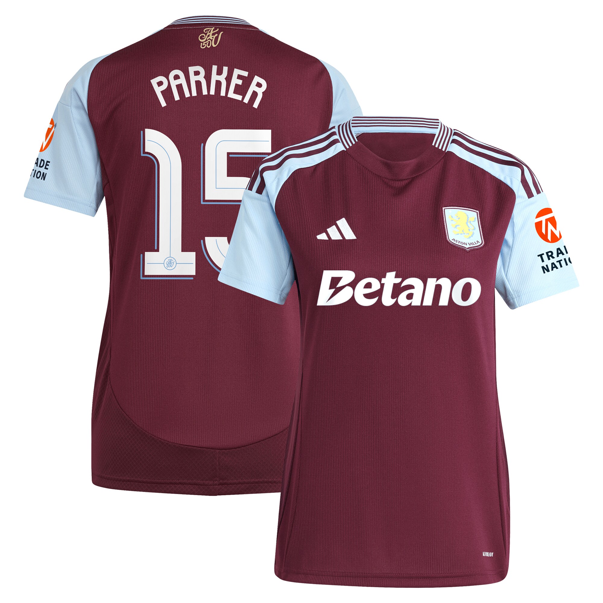 aston villa adidas home shirt 2024-25 – womens with parker 15 cup printing Collection - Official Aston Villa Shirts & Jerseys