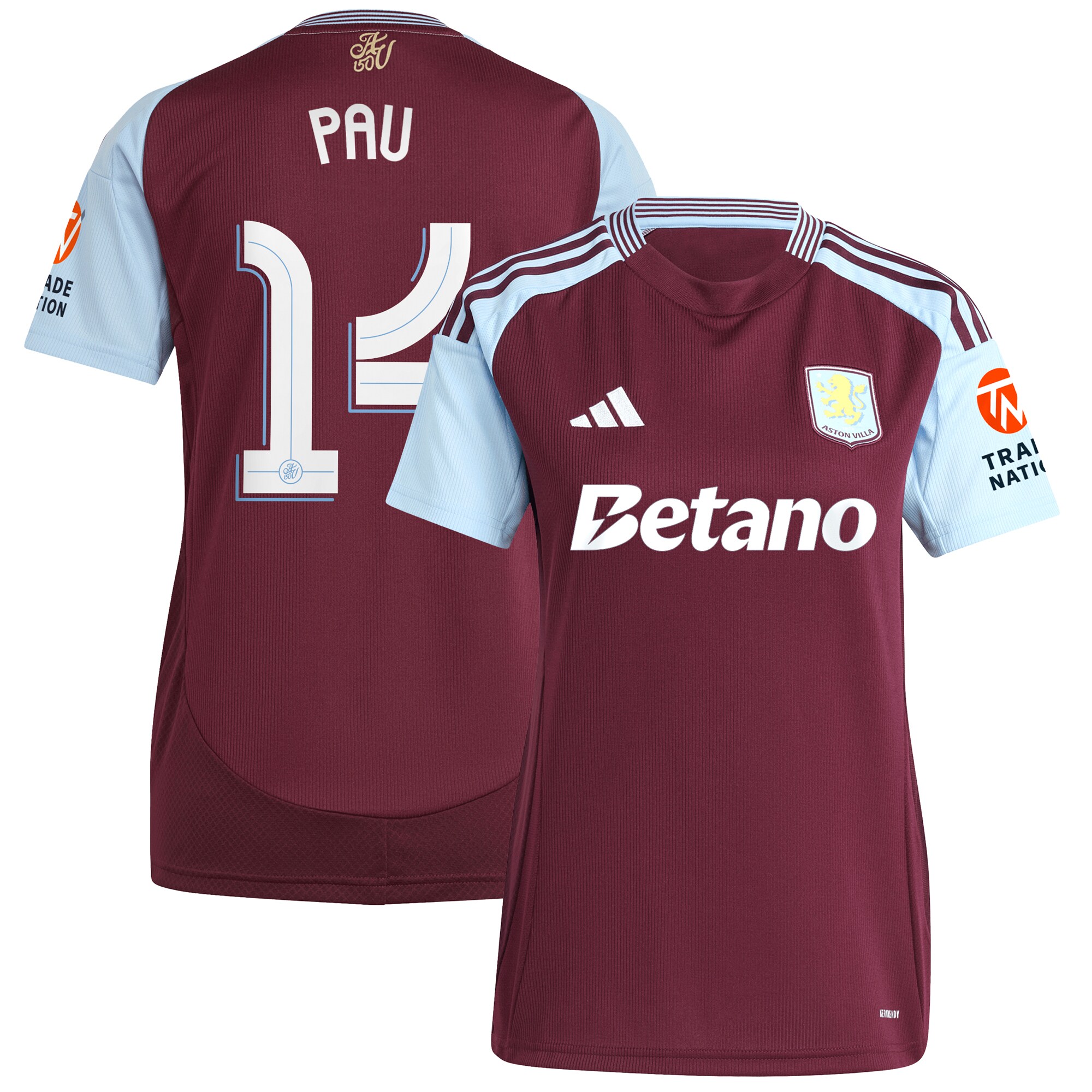 aston villa adidas home shirt 2024-25 – womens with pau 14 cup printing Collection - Official Aston Villa Shirts & Jerseys