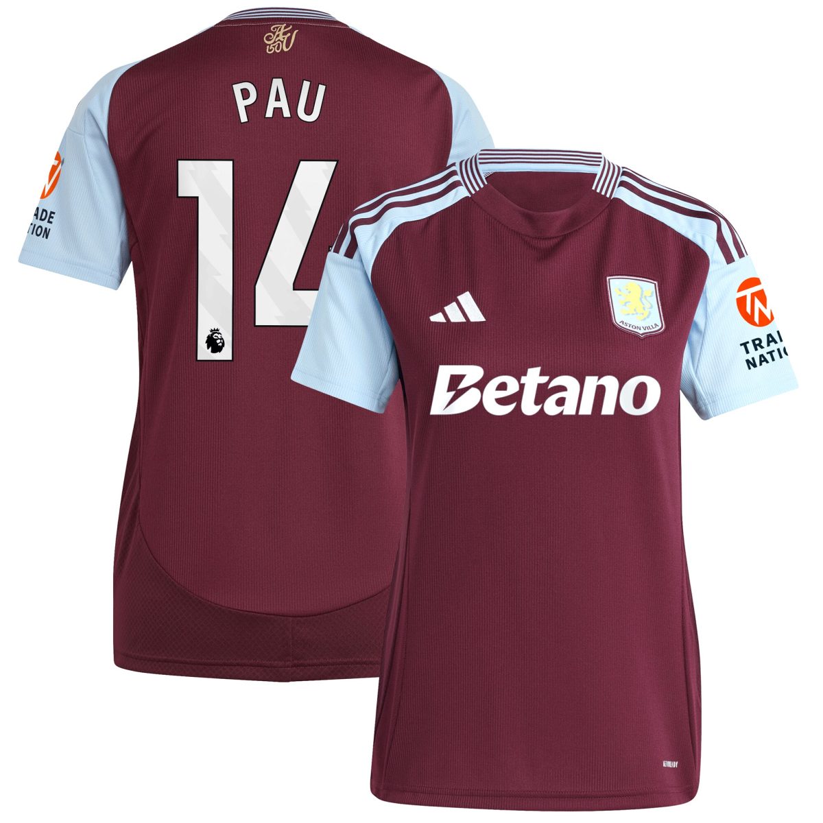 aston villa adidas home shirt 2024-25 – womens with pau 14 printing Collection - Official Aston Villa Shirts & Jerseys