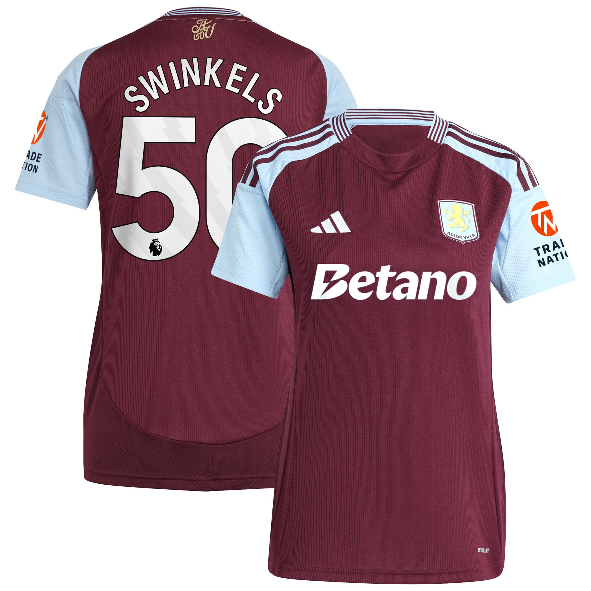 aston villa adidas home shirt 2024-25 – womens with swinkels 50 printing Collection - Official Aston Villa Shirts & Jerseys