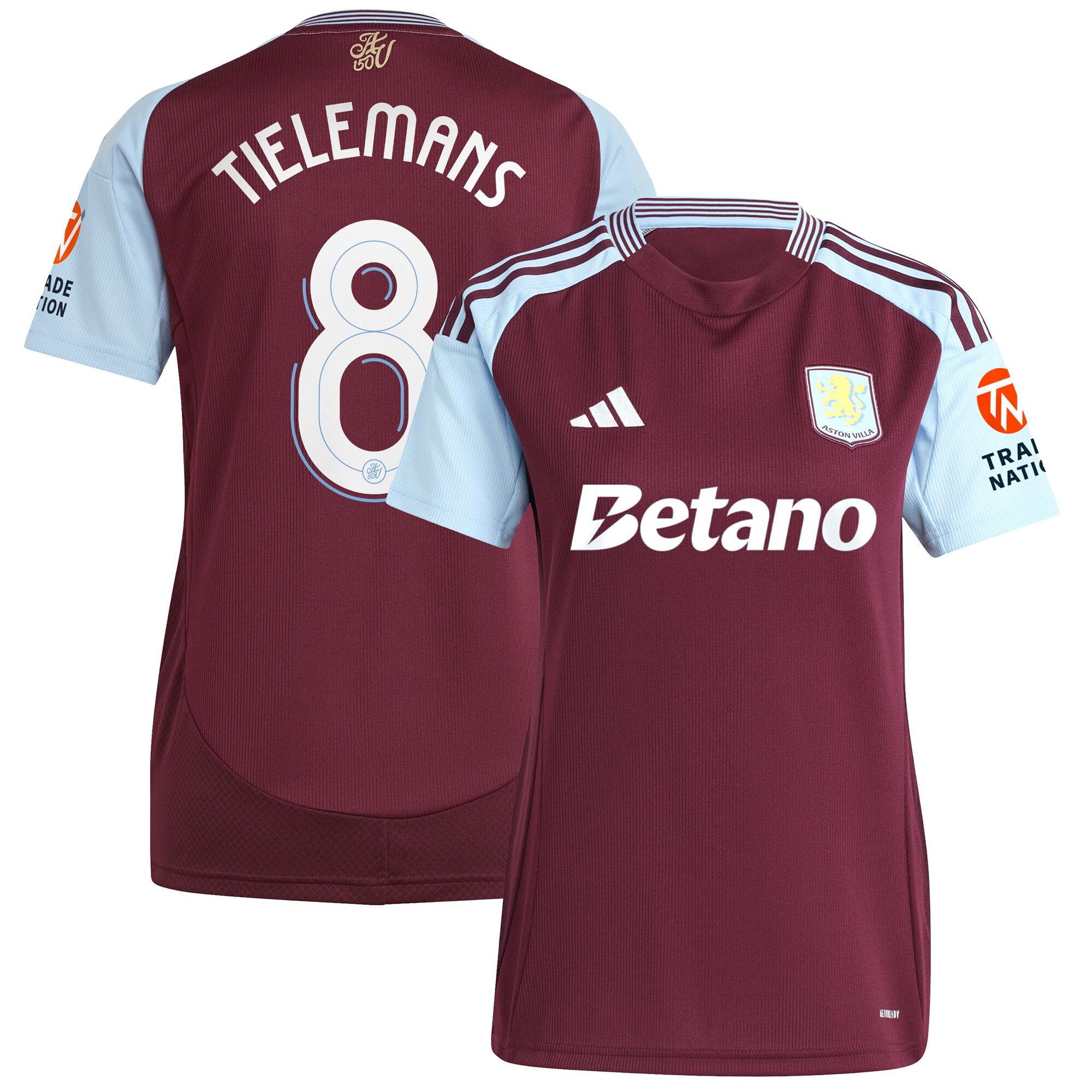 aston villa adidas home shirt 2024-25 – womens with tielemans 8 cup printing Collection - Official Aston Villa Shirts & Jerseys
