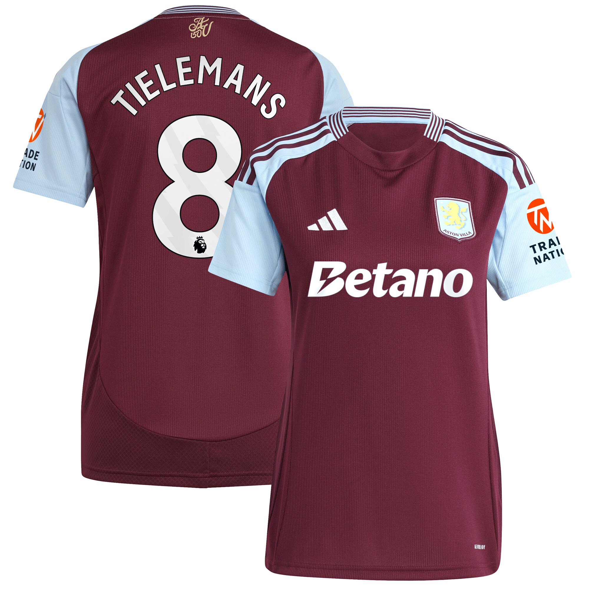 aston villa adidas home shirt 2024-25 – womens with tielemans 8 printing Collection - Official Aston Villa Shirts & Jerseys