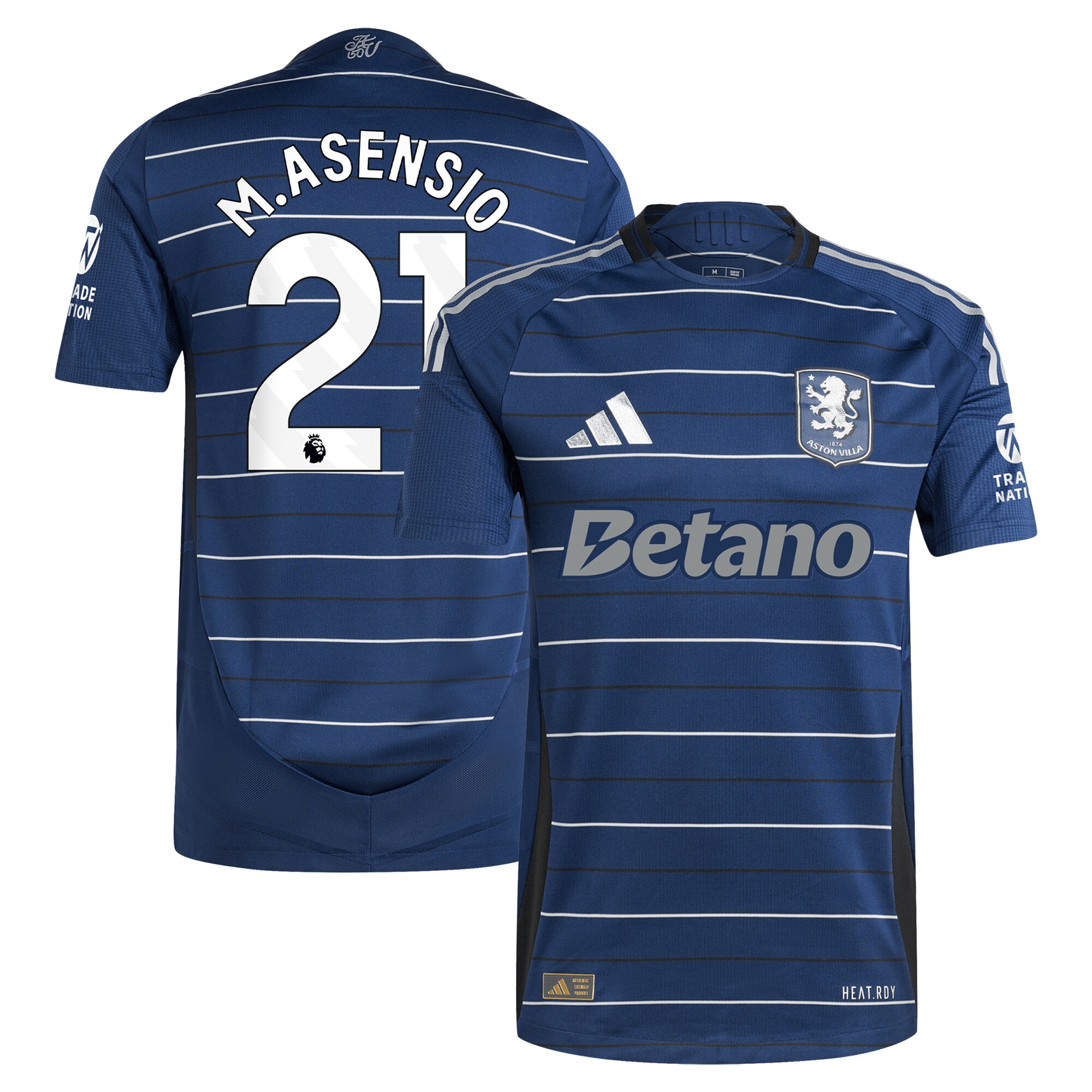 aston villa adidas third authentic shirt 2024-25 with m.asensio 21 printing Collection - Official Aston Villa Shirts & Jerseys