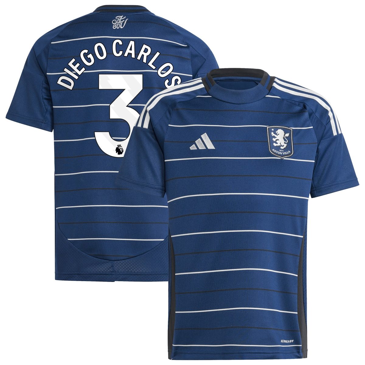aston villa adidas third shirt 2024-25 – kids with diego carlos 3 printing Collection - Official Aston Villa Shirts & Jerseys