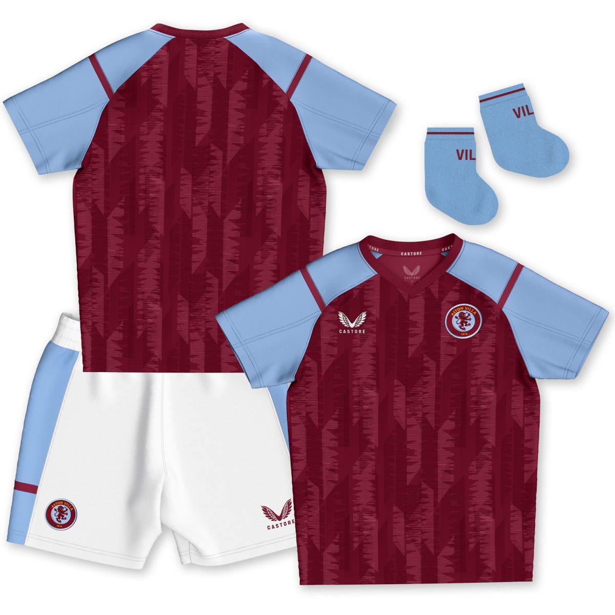 aston villa castore home baby kit 2023-24 with custom printing Collection - Official Aston Villa Shirts & Jerseys