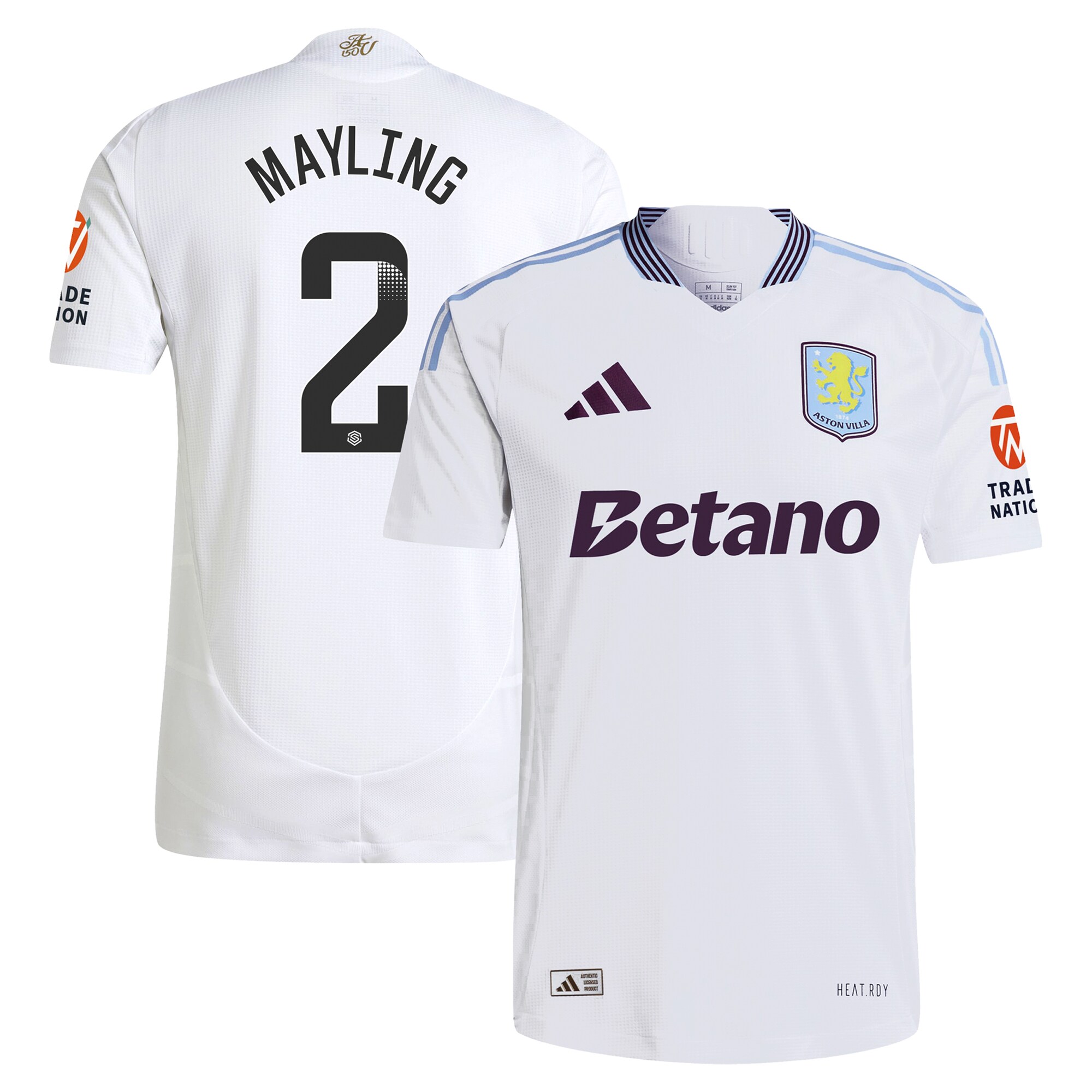 aston villa wsl adidas away authentic shirt 2024-25 with mayling 2 printing Collection - Official Aston Villa Shirts & Jerseys