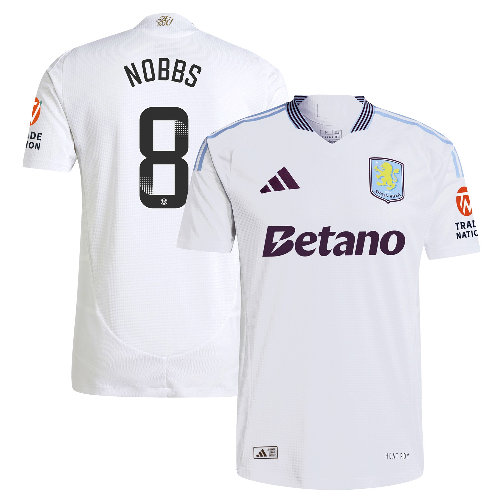 aston villa wsl adidas away authentic shirt 2024-25 with nobbs 8 printing Collection - Official Aston Villa Shirts & Jerseys