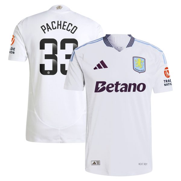 aston villa wsl adidas away authentic shirt 2024-25 with pacheco 33 printing Collection - Official Aston Villa Shirts & Jerseys
