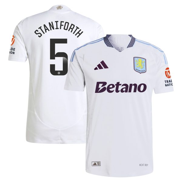 aston villa wsl adidas away authentic shirt 2024-25 with staniforth 5 printing Collection - Official Aston Villa Shirts & Jerseys