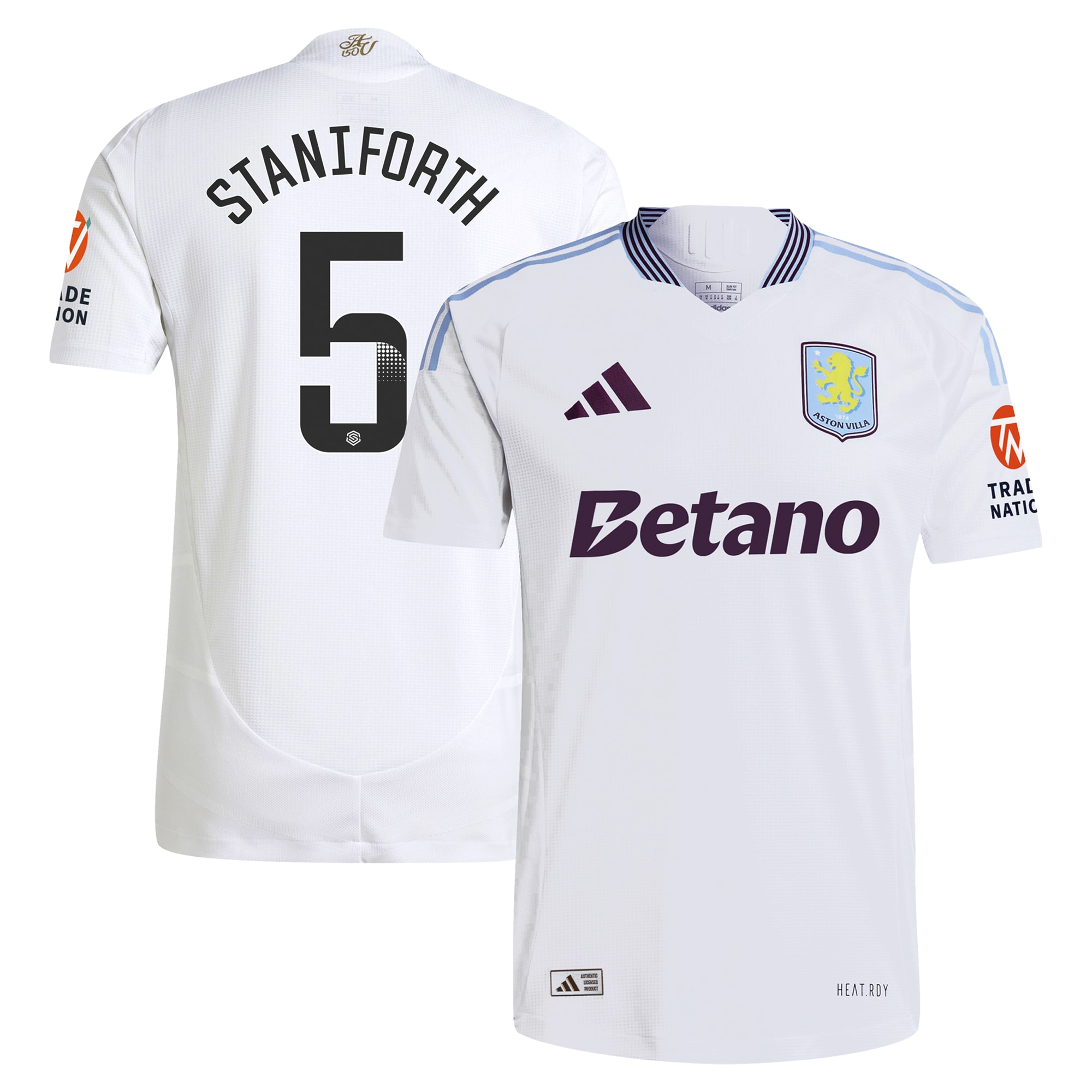 aston villa wsl adidas away authentic shirt 2024-25 with staniforth 5 printing Collection - Official Aston Villa Shirts & Jerseys