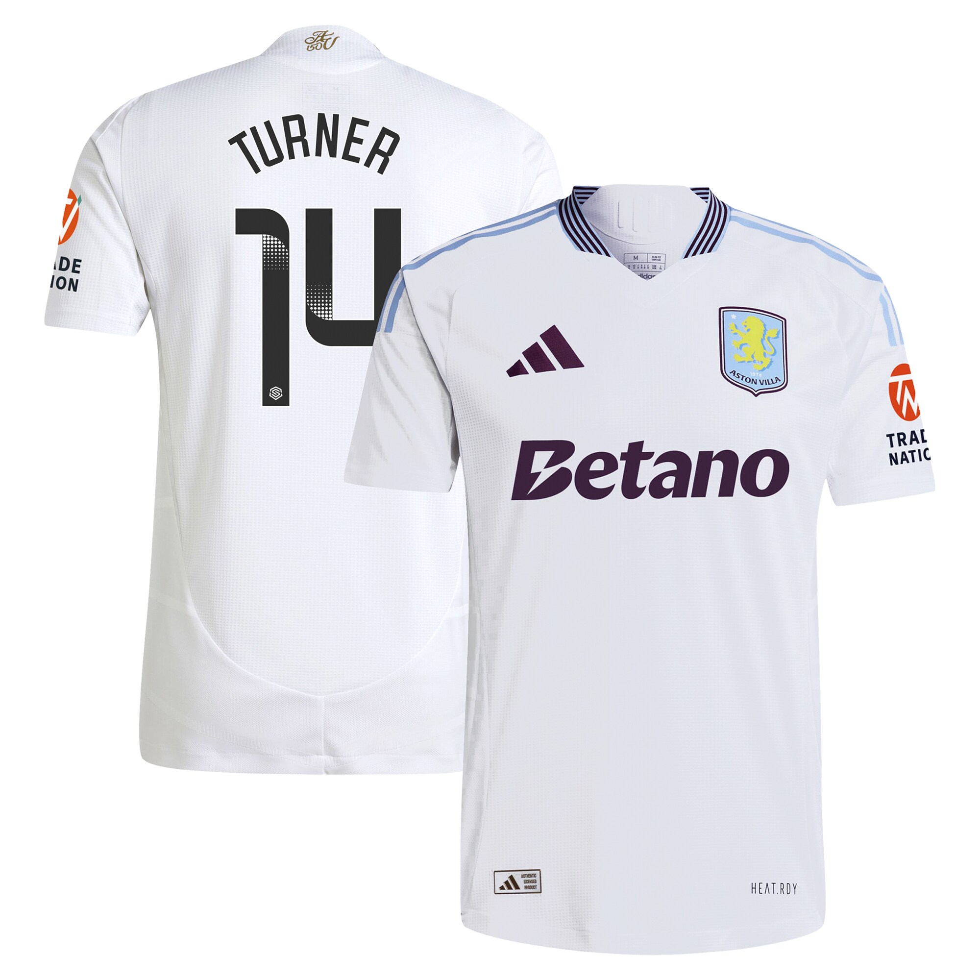 aston villa wsl adidas away authentic shirt 2024-25 with turner 14 printing Collection - Official Aston Villa Shirts & Jerseys