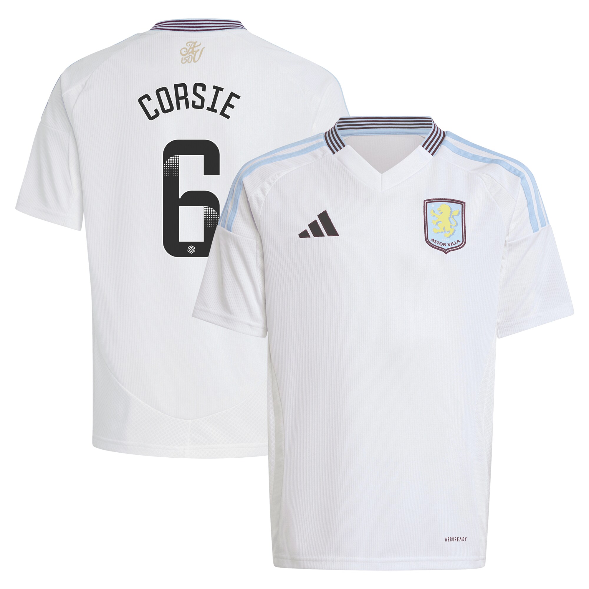 aston villa wsl adidas away shirt 2024-25 – kids with corsie 6 printing Collection - Official Aston Villa Shirts & Jerseys