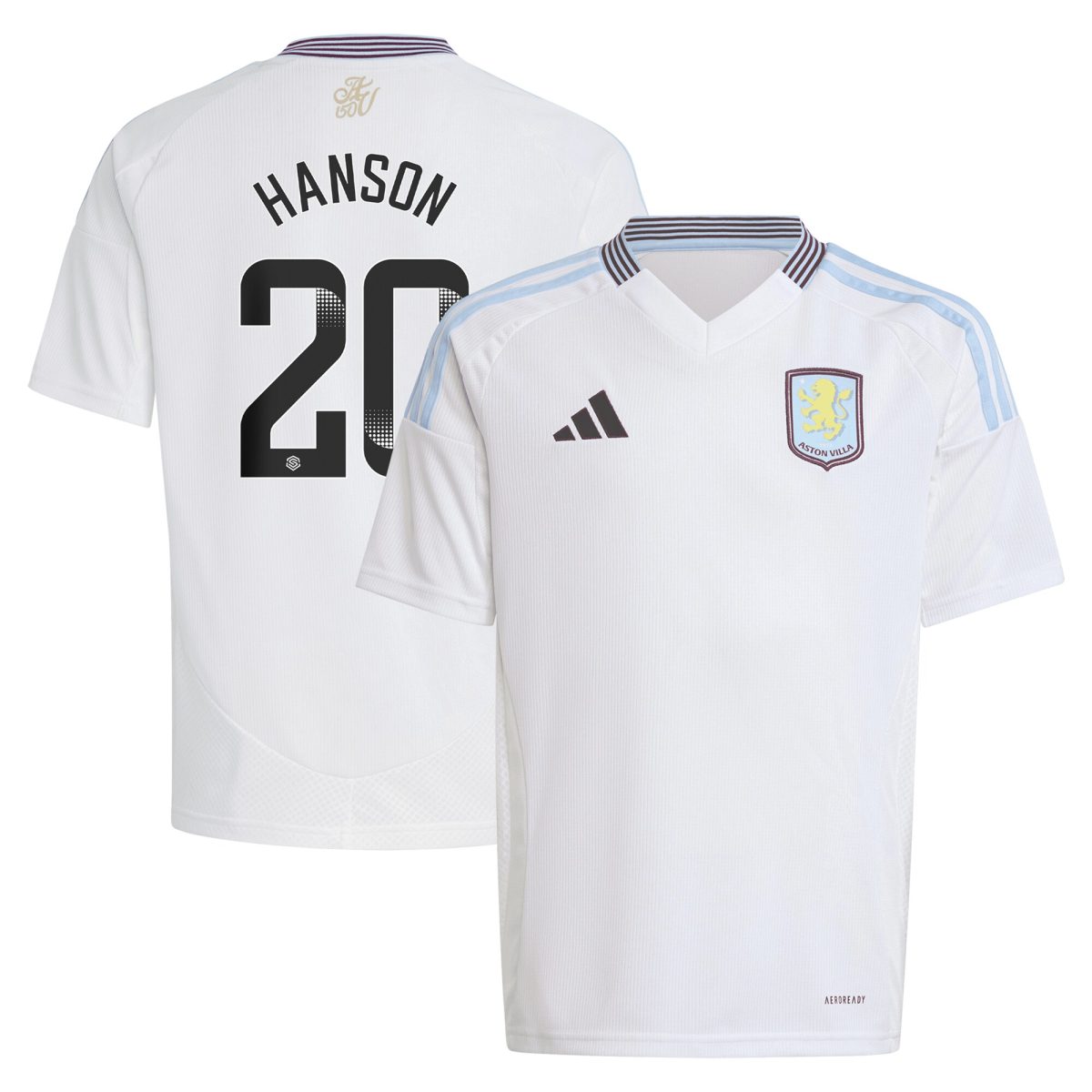 aston villa wsl adidas away shirt 2024-25 – kids with hanson 20 printing Collection - Official Aston Villa Shirts & Jerseys