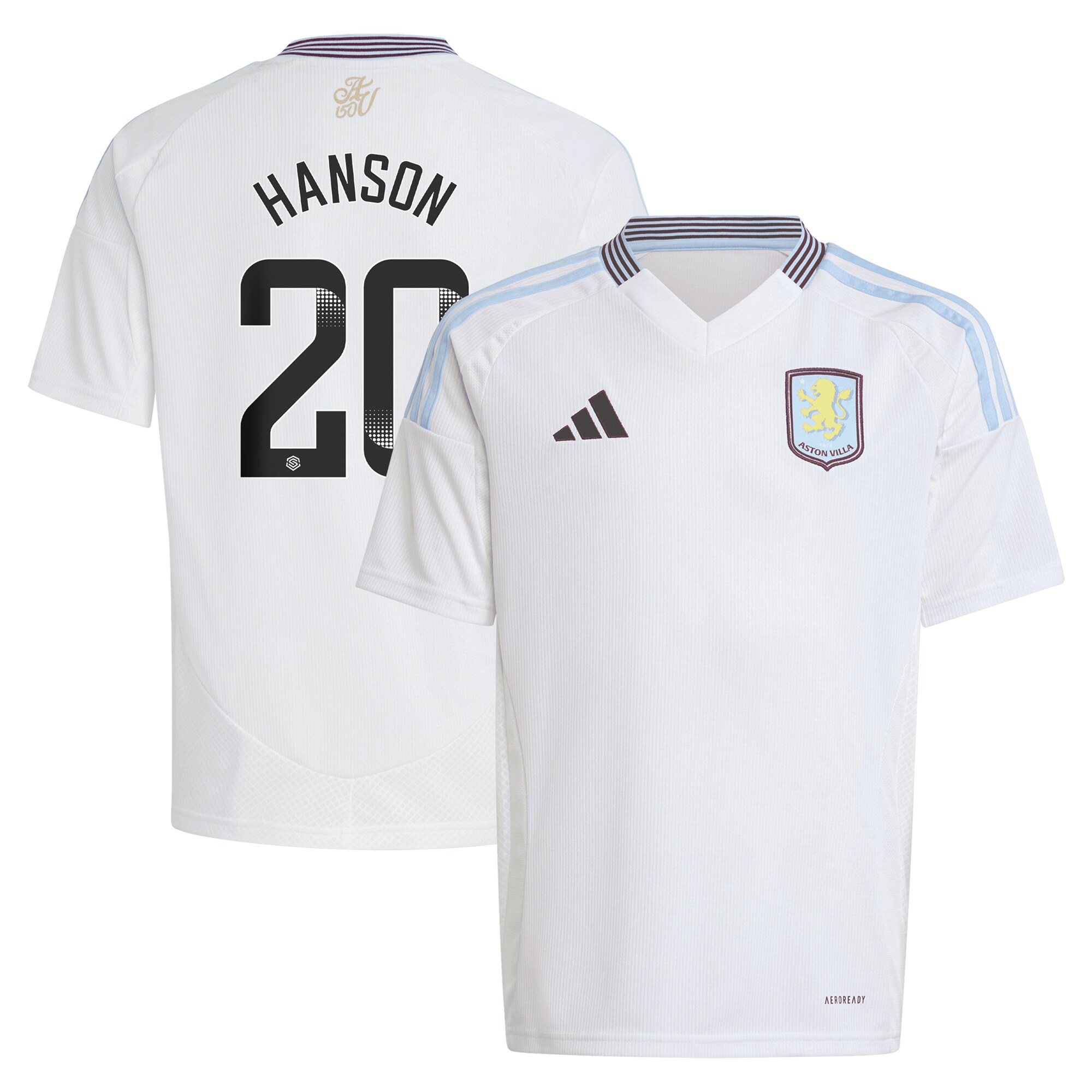 aston villa wsl adidas away shirt 2024-25 – kids with hanson 20 printing Collection - Official Aston Villa Shirts & Jerseys