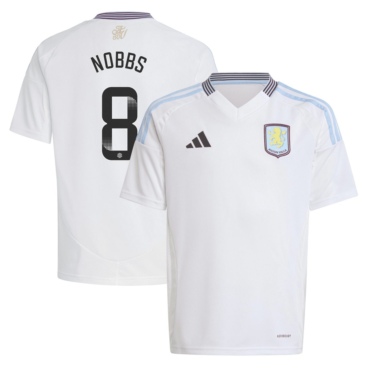 aston villa wsl adidas away shirt 2024-25 – kids with nobbs 8 printing Collection - Official Aston Villa Shirts & Jerseys