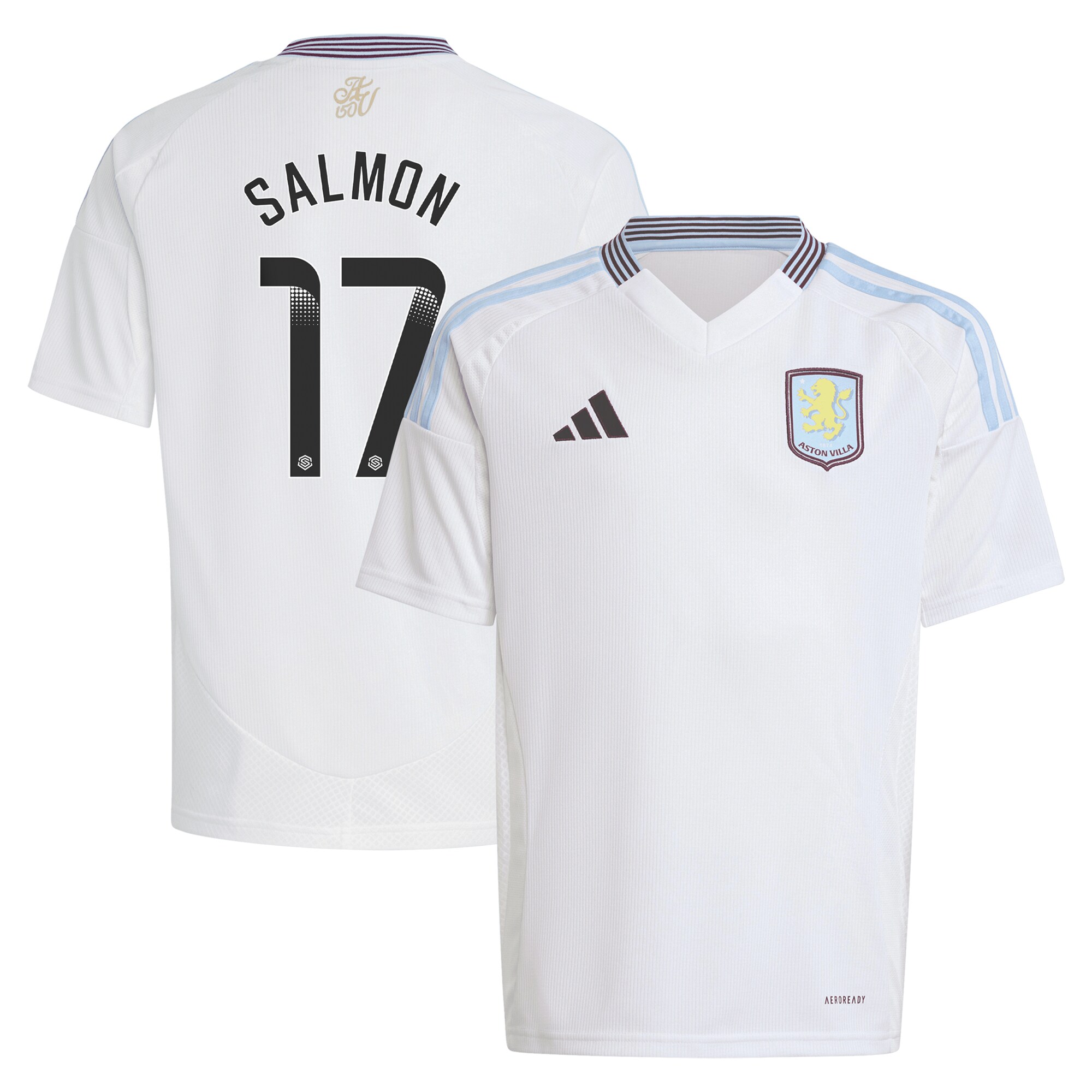 aston villa wsl adidas away shirt 2024-25 – kids with salmon 17 printing Collection - Official Aston Villa Shirts & Jerseys