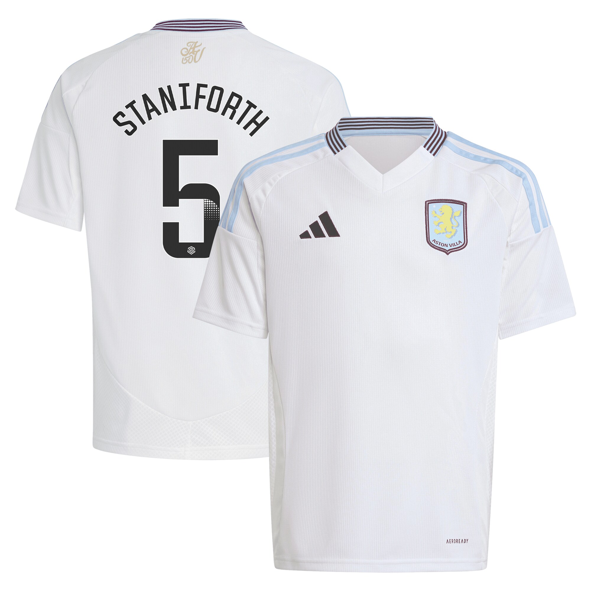 aston villa wsl adidas away shirt 2024-25 – kids with staniforth 5 printing Collection - Official Aston Villa Shirts & Jerseys