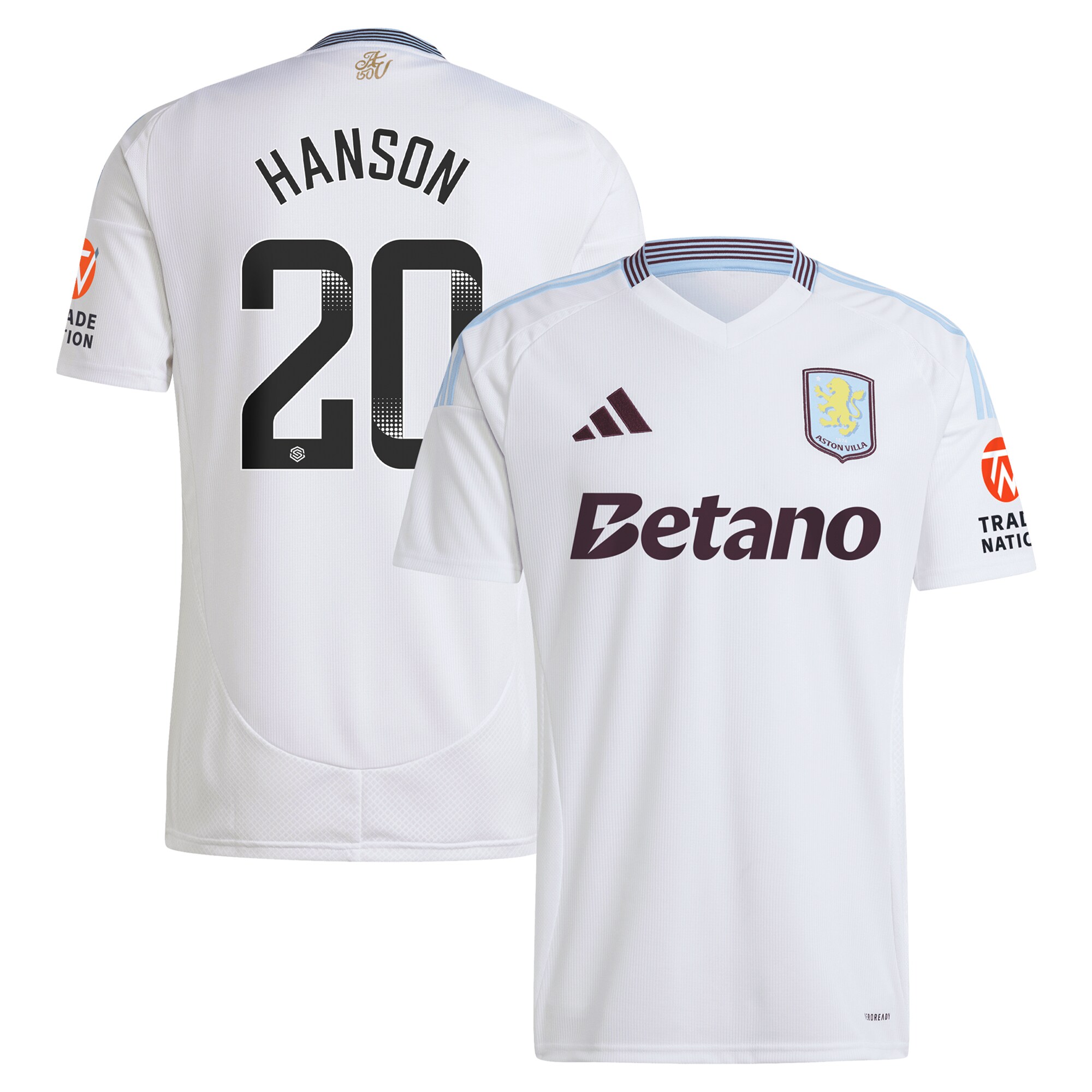 aston villa wsl adidas away shirt 2024-25 with hanson 20 printing Collection - Official Aston Villa Shirts & Jerseys