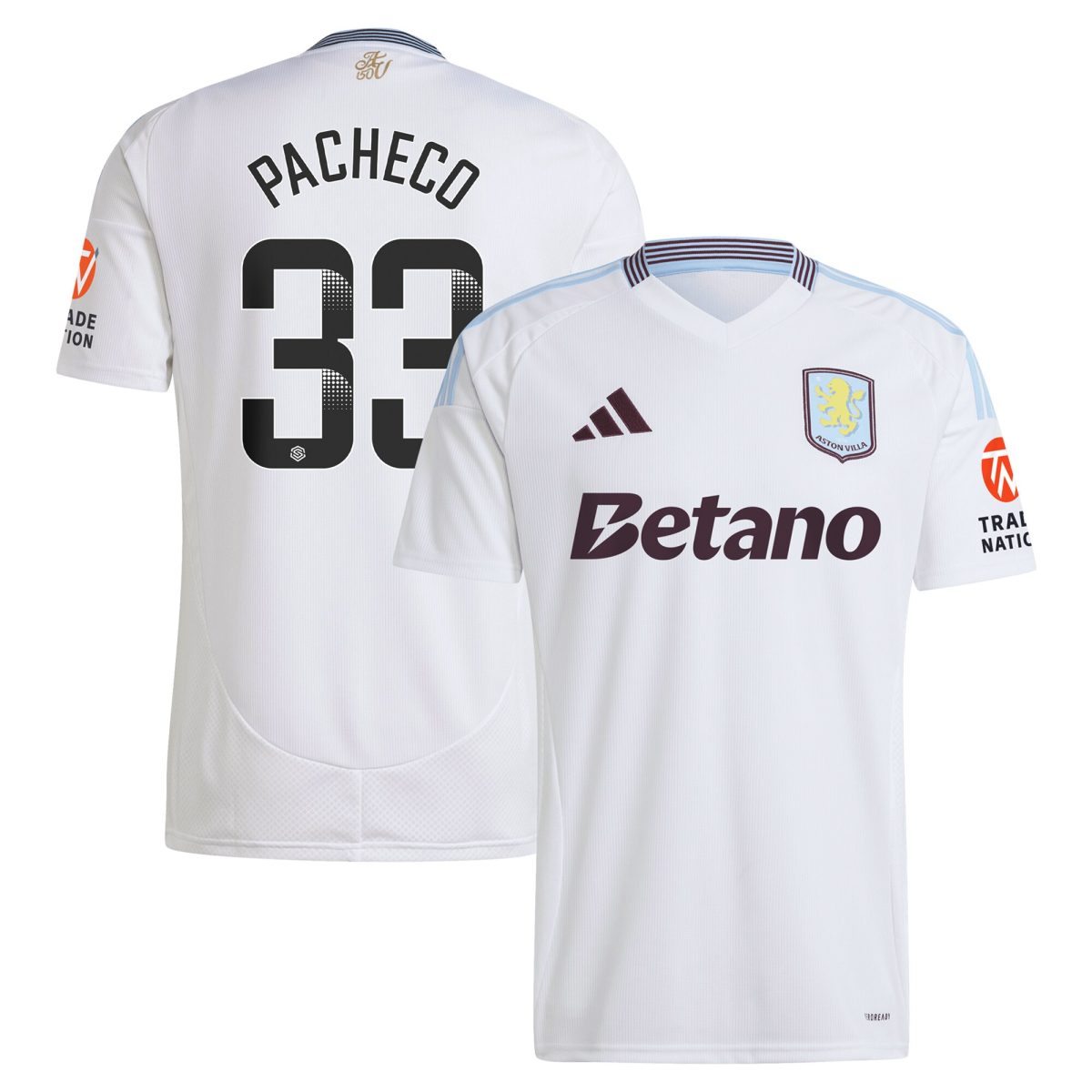 aston villa wsl adidas away shirt 2024-25 with pacheco 33 printing Collection - Official Aston Villa Shirts & Jerseys