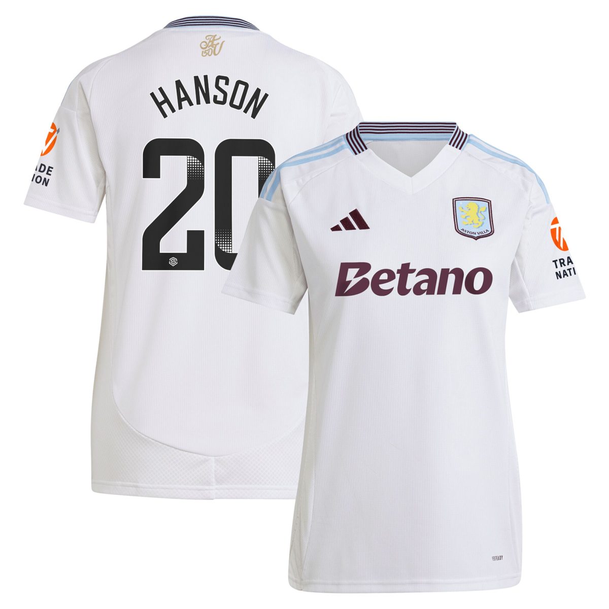 aston villa wsl adidas away shirt 2024-25 – womens with hanson 20 printing Collection - Official Aston Villa Shirts & Jerseys