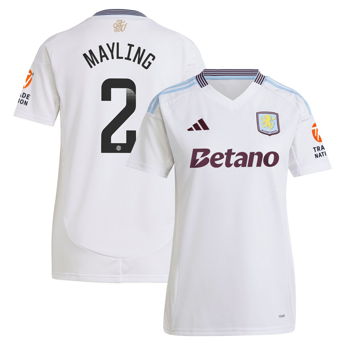 aston villa wsl adidas away shirt 2024-25 – womens with mayling 2 printing Collection - Official Aston Villa Shirts & Jerseys