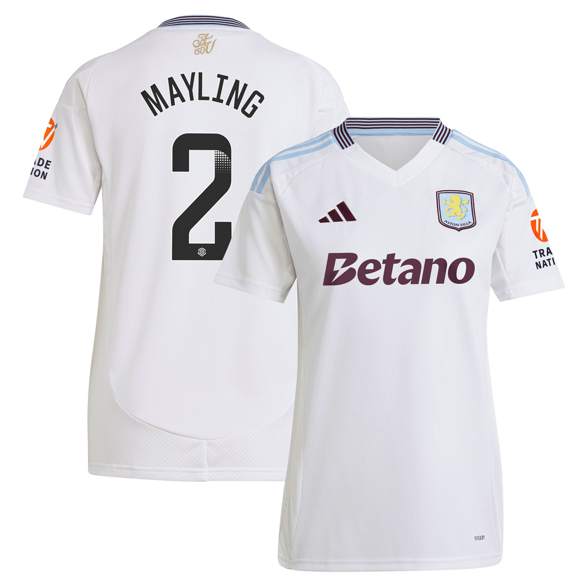 aston villa wsl adidas away shirt 2024-25 – womens with mayling 2 printing Collection - Official Aston Villa Shirts & Jerseys