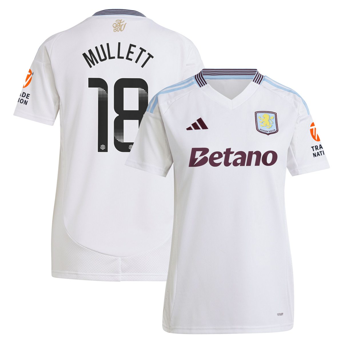 aston villa wsl adidas away shirt 2024-25 – womens with mullett 18 printing Collection - Official Aston Villa Shirts & Jerseys