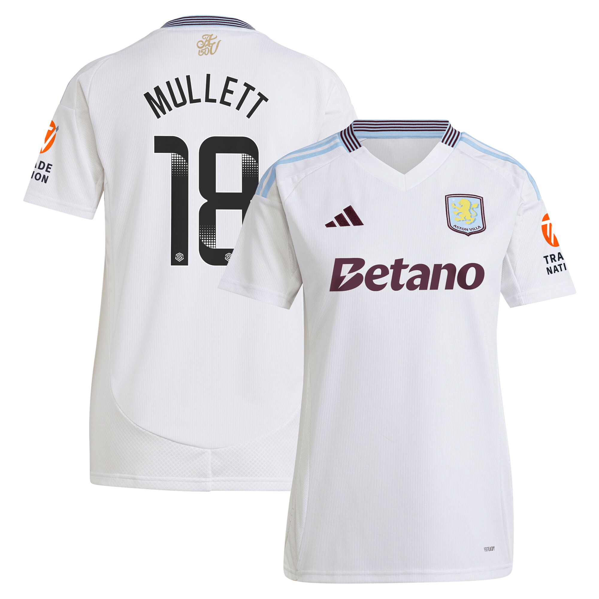 aston villa wsl adidas away shirt 2024-25 – womens with mullett 18 printing Collection - Official Aston Villa Shirts & Jerseys