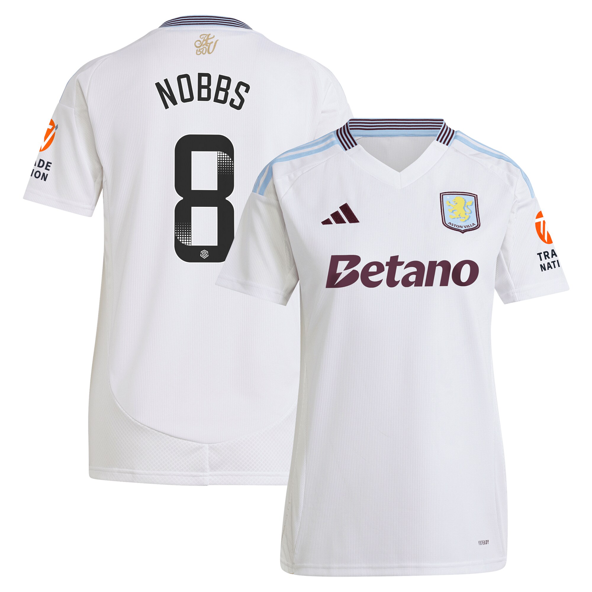 aston villa wsl adidas away shirt 2024-25 – womens with nobbs 8 printing Collection - Official Aston Villa Shirts & Jerseys
