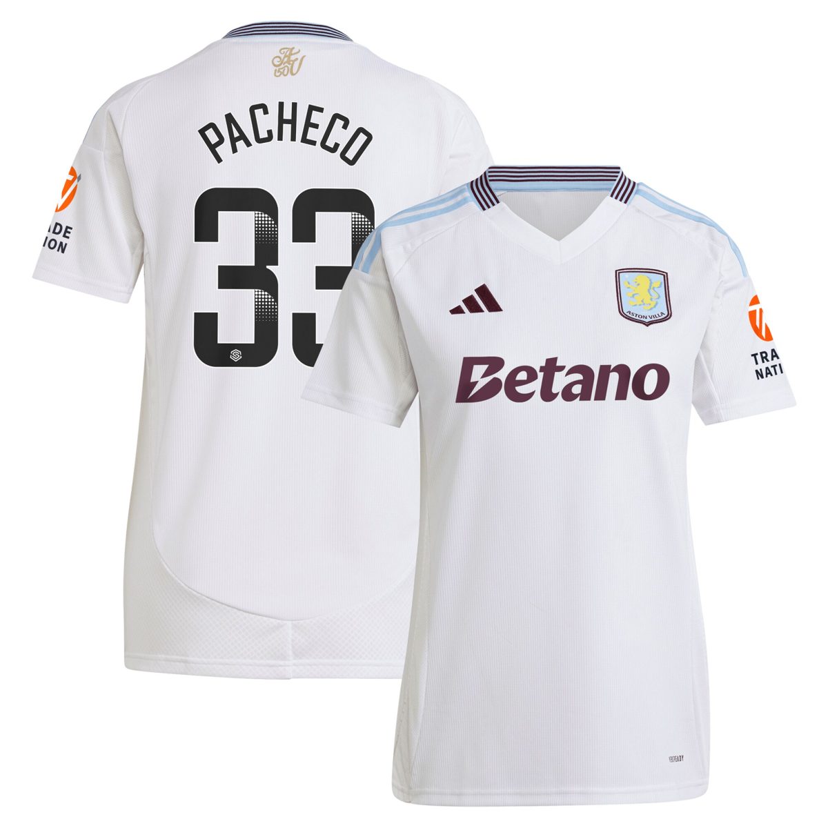 aston villa wsl adidas away shirt 2024-25 – womens with pacheco 33 printing Collection - Official Aston Villa Shirts & Jerseys