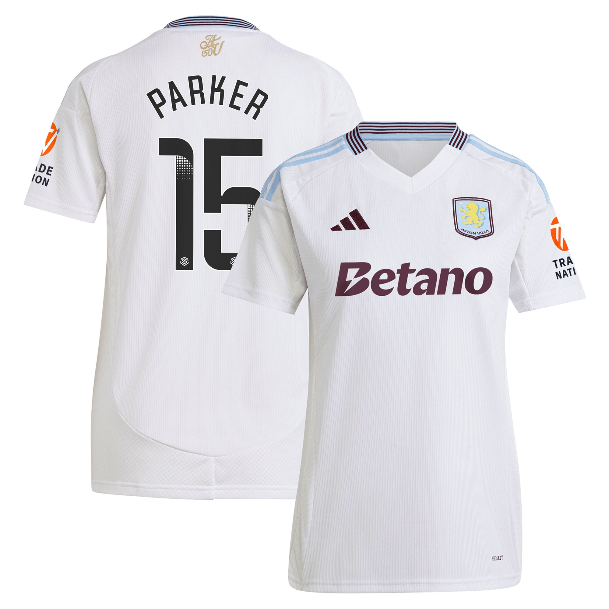 aston villa wsl adidas away shirt 2024-25 – womens with parker 15 printing Collection - Official Aston Villa Shirts & Jerseys