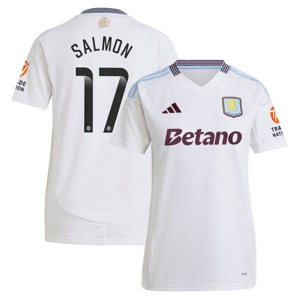 aston villa wsl adidas away shirt 2024-25 – womens with salmon 17 printing Collection - Official Aston Villa Shirts & Jerseys