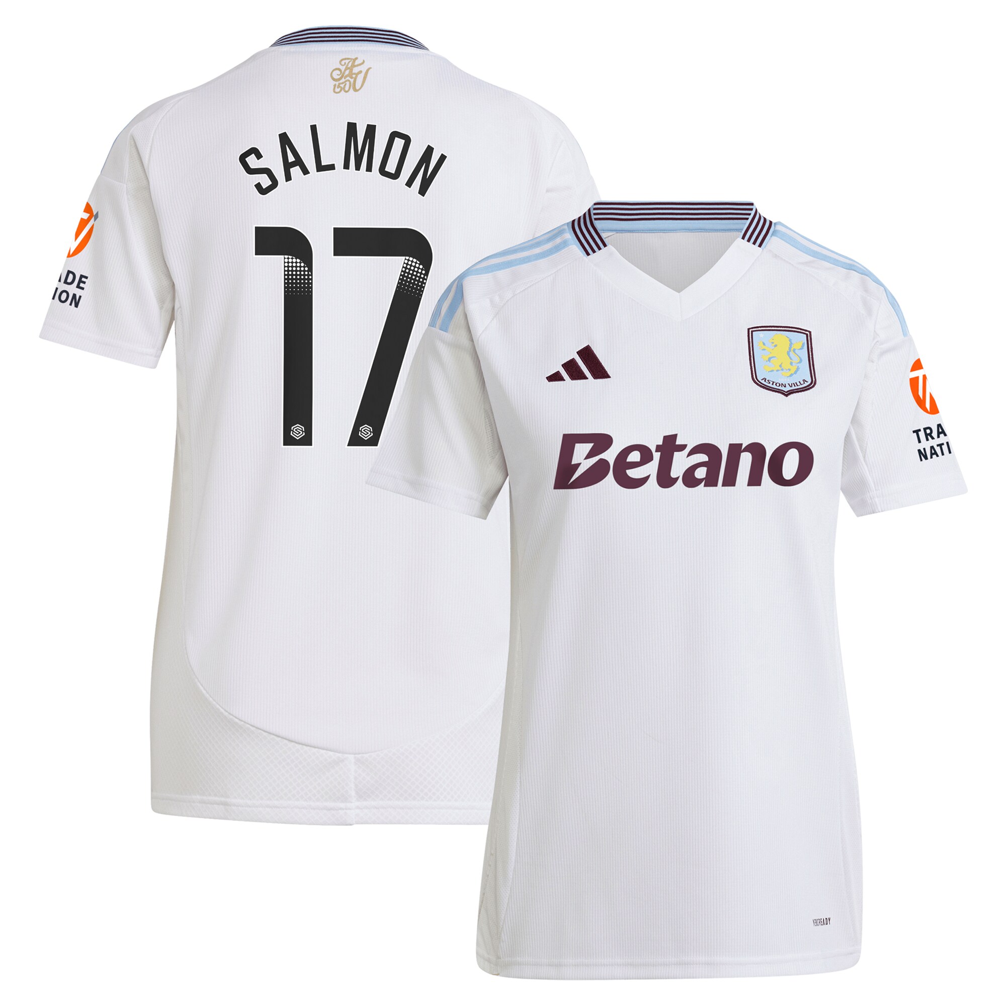 aston villa wsl adidas away shirt 2024-25 – womens with salmon 17 printing Collection - Official Aston Villa Shirts & Jerseys