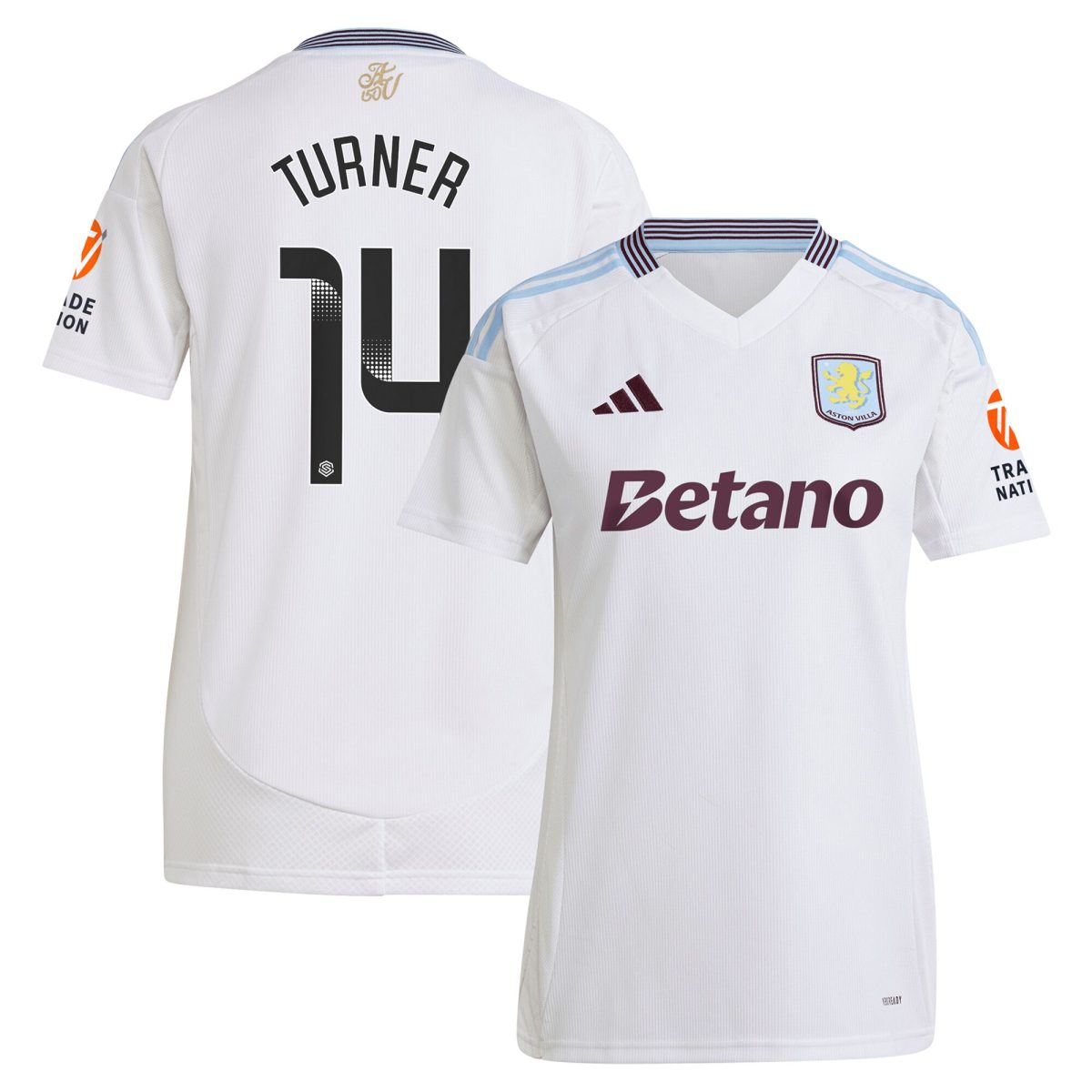 aston villa wsl adidas away shirt 2024-25 – womens with turner 14 printing Collection - Official Aston Villa Shirts & Jerseys