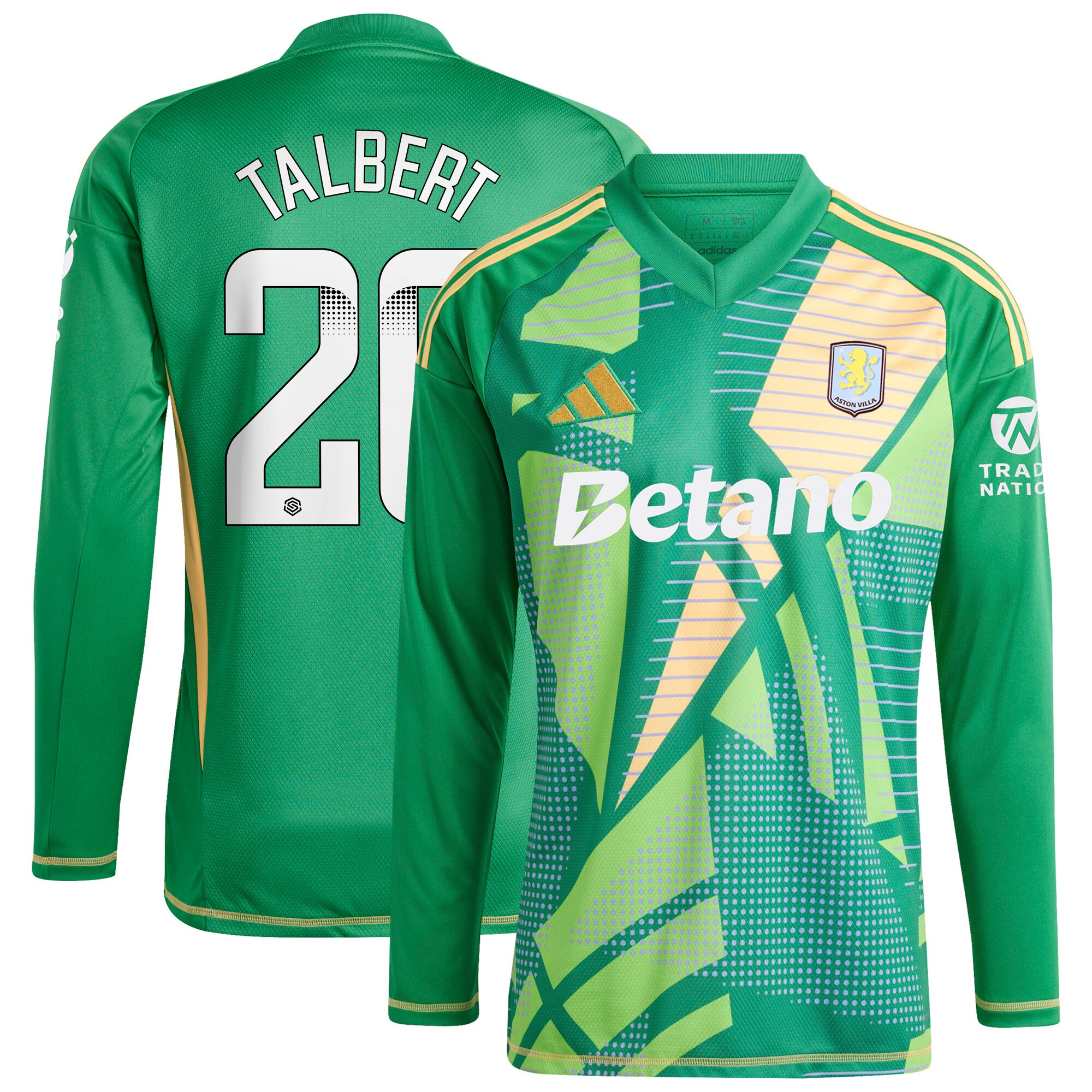 aston villa wsl adidas goalkeeper shirt 2024-25 – long sleeve with talbert 26 printing 202849399 Collection - Official Aston Villa Shirts & Jerseys