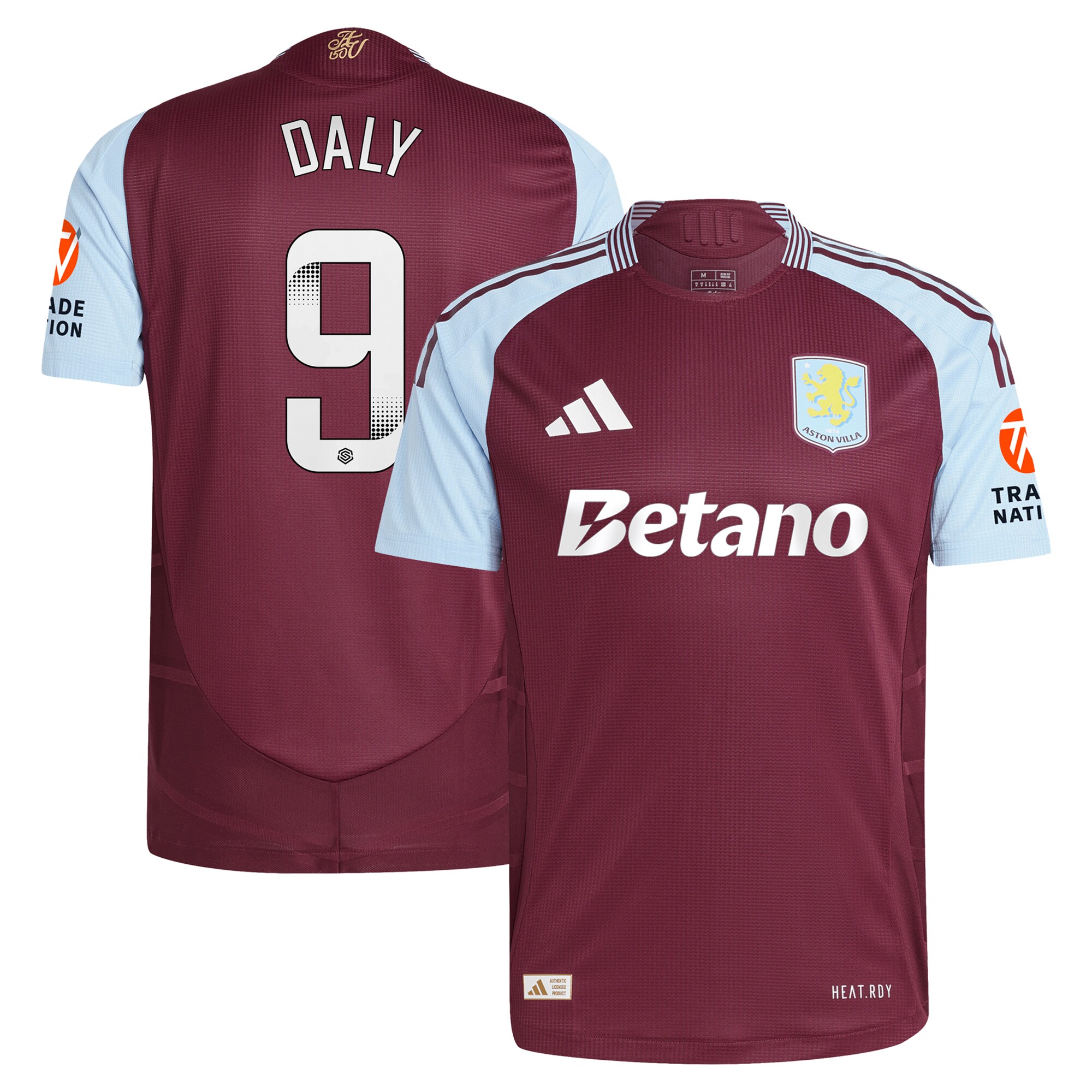 aston villa wsl adidas home authentic shirt 2024-25 with daly 9 printing Collection - Official Aston Villa Shirts & Jerseys