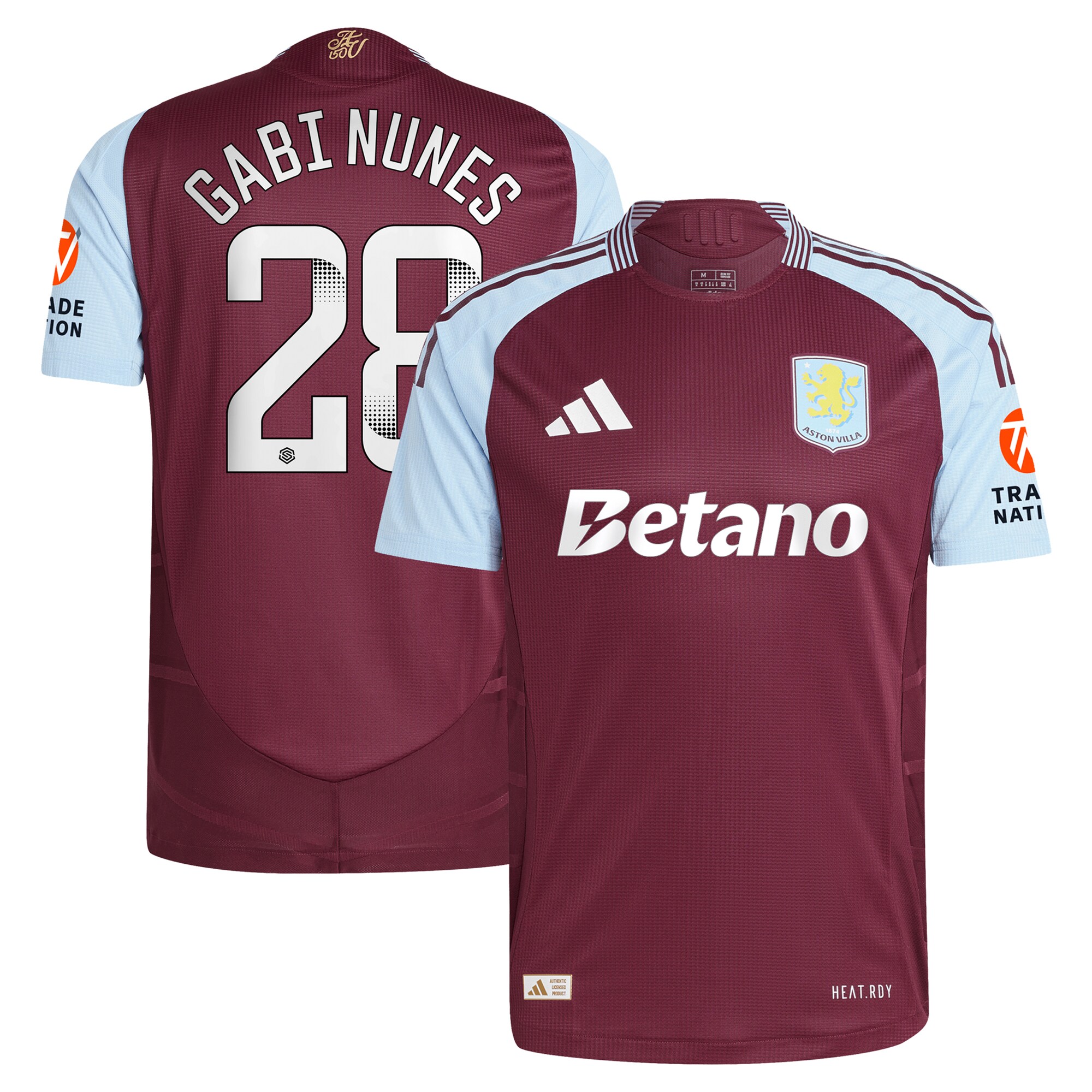 aston villa wsl adidas home authentic shirt 2024-25 with gabi nunes 28 printing Collection - Official Aston Villa Shirts & Jerseys