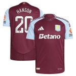 aston villa wsl adidas home authentic shirt 2024-25 with hanson 20 printing Collection - Official Aston Villa Shirts & Jerseys