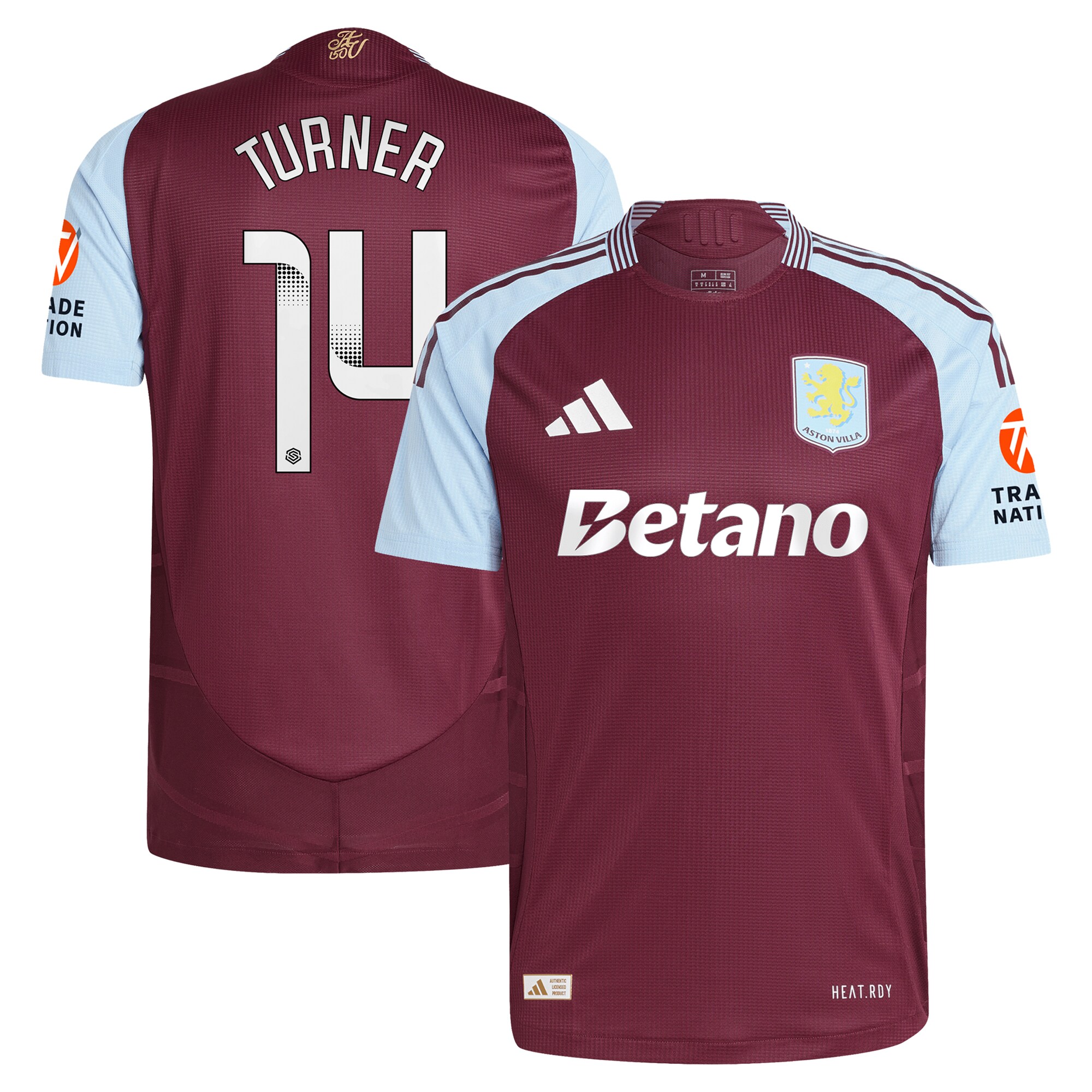 aston villa wsl adidas home authentic shirt 2024-25 with turner 14 printing Collection - Official Aston Villa Shirts & Jerseys