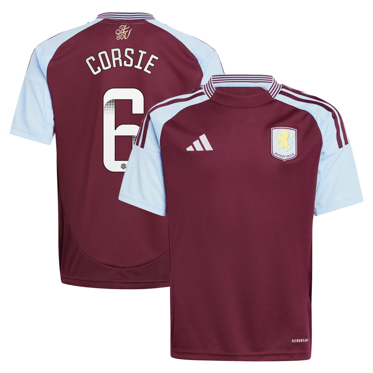 aston villa wsl adidas home shirt 2024-25 – kids with corsie 6 printing Collection - Official Aston Villa Shirts & Jerseys