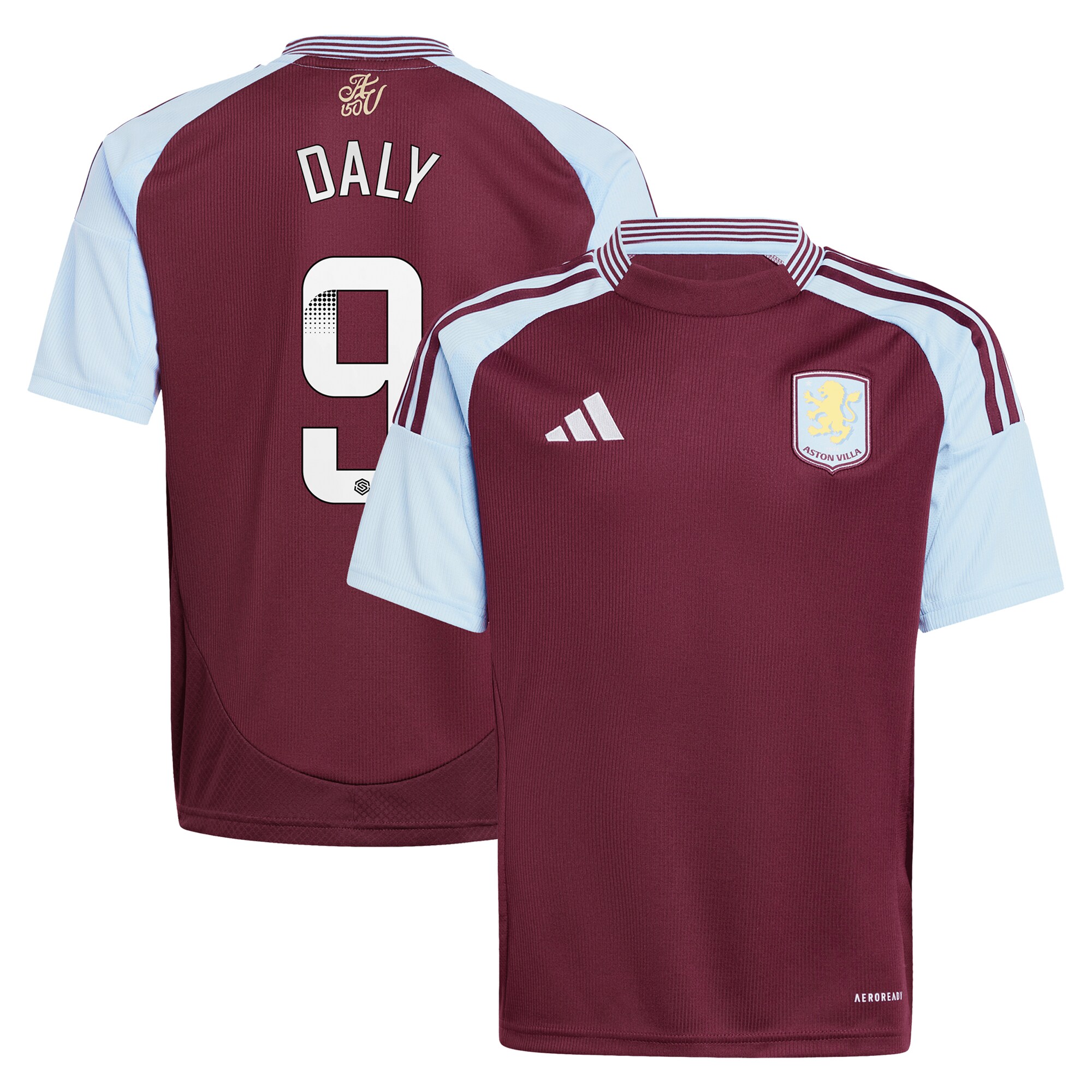 aston villa wsl adidas home shirt 2024-25 – kids with daly 9 printing Collection - Official Aston Villa Shirts & Jerseys