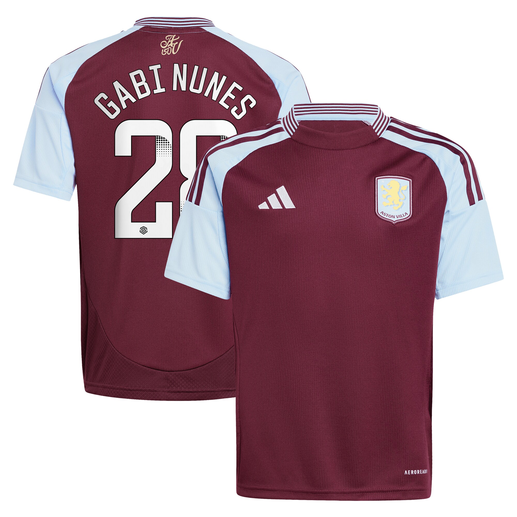 aston villa wsl adidas home shirt 2024-25 – kids with gabi nunes 28 printing Collection - Official Aston Villa Shirts & Jerseys